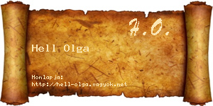 Hell Olga névjegykártya