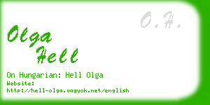 olga hell business card